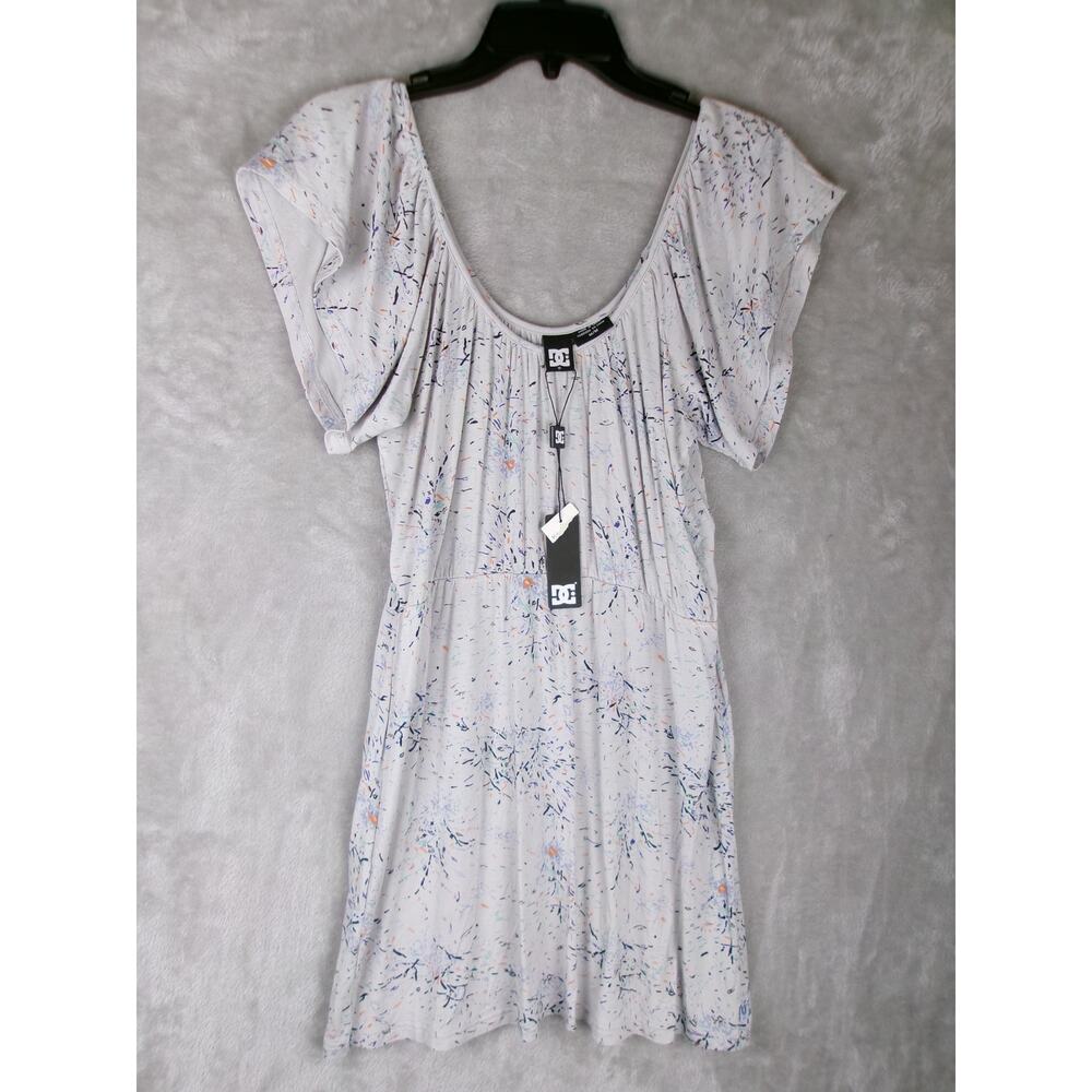 DC Shoes Gray Paint Splatter Jersey Dress Y2K Skate M NWT